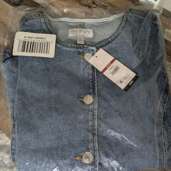 Sofia by Sofia Vergara Light Blue Denim Vest - Picture 7 of 8